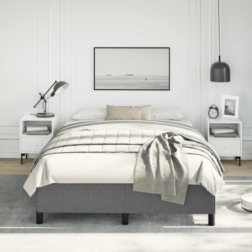 sengestel uden madras mørkegrå 137x190 cm stof