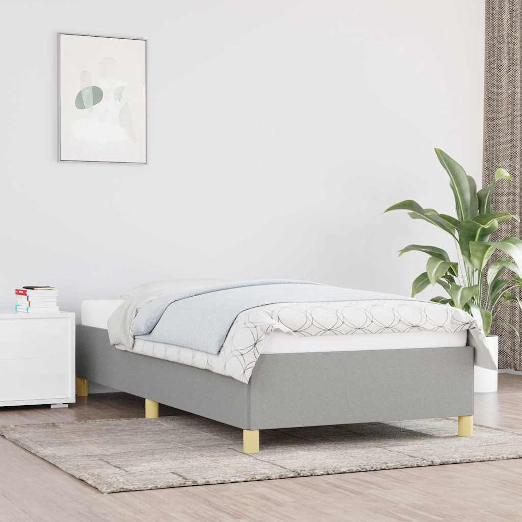 Sengeramme uden madras Lysegrå 90x190 cm Stof