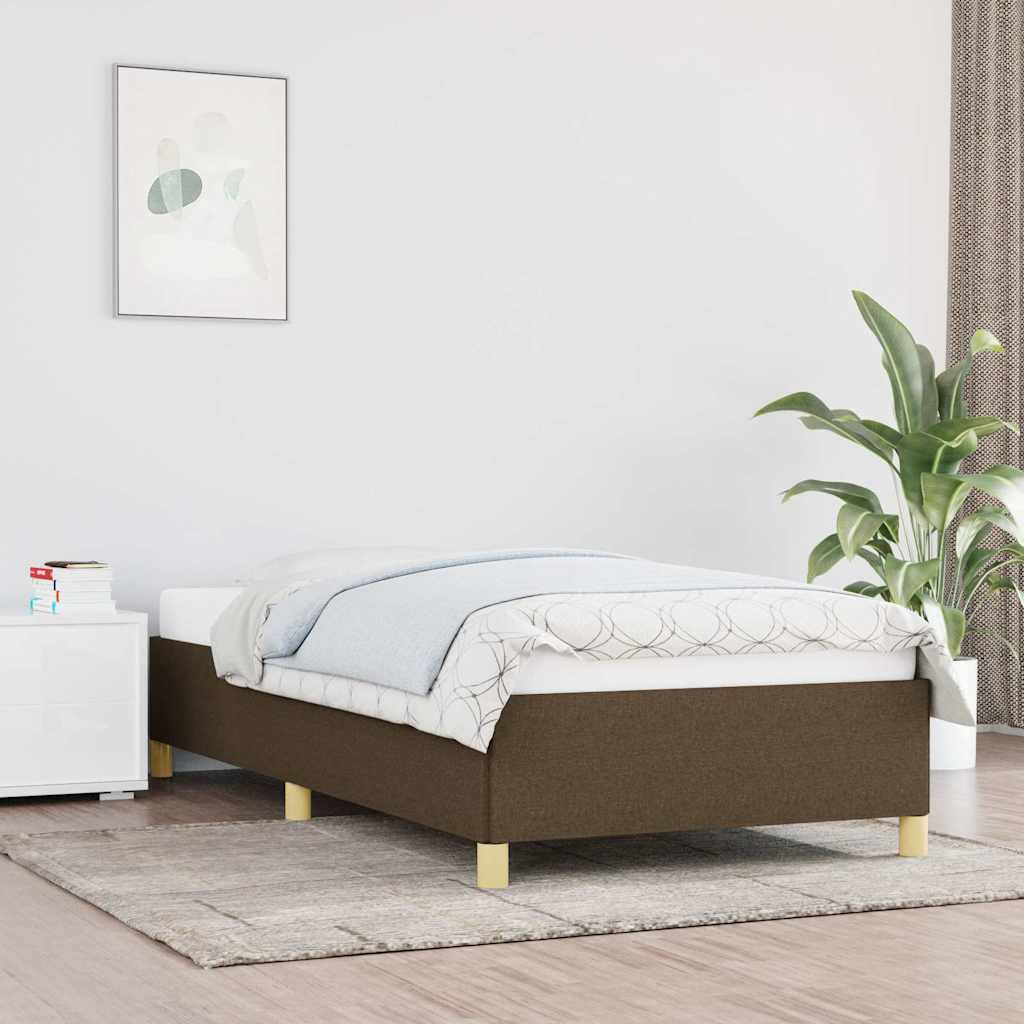Sengeramme uden madras Mørkebrun 90x190 cm Stof