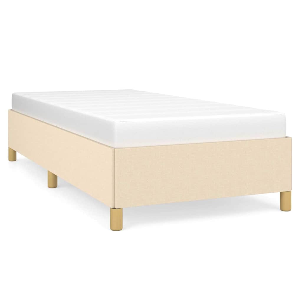 sengeramme uden madras 90x200 cm stof cremefarvet