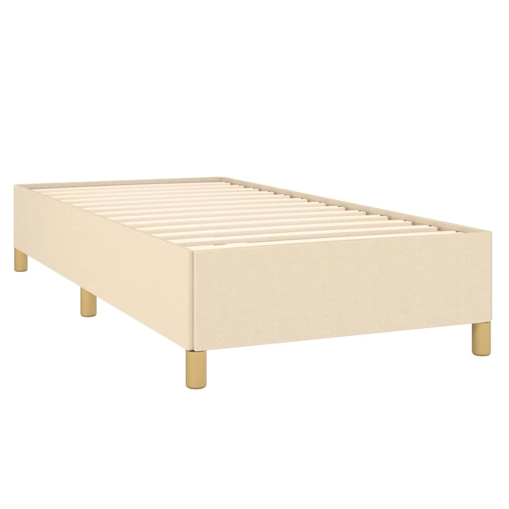 sengeramme uden madras 90x200 cm stof cremefarvet