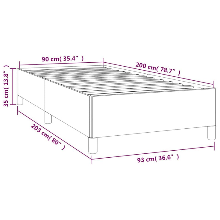 sengeramme uden madras 90x200 cm stof cremefarvet