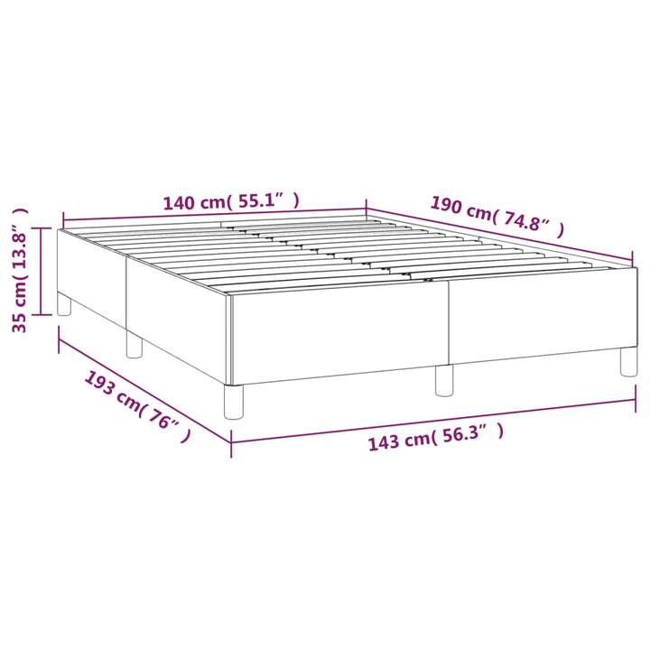 sengeramme uden madras 140x190 cm stof sort