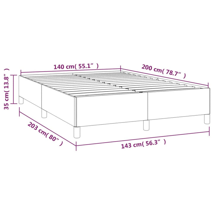 sengeramme uden madras 140x200 cm stof cremefarvet