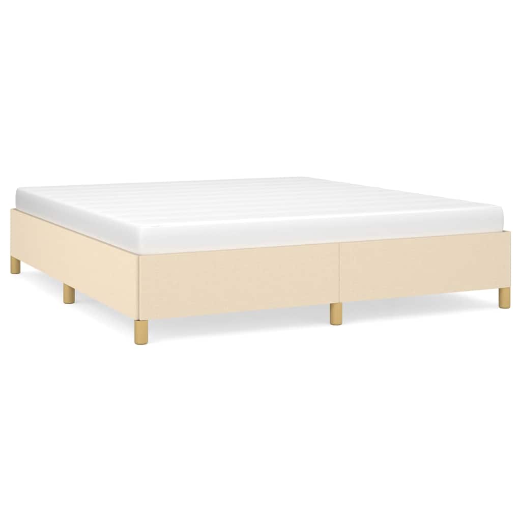 sengeramme uden madras 160x200 cm stof cremefarvet