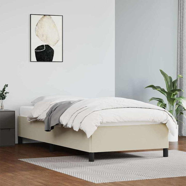 sengeramme 80x200 cm kunstlæder cremefarvet