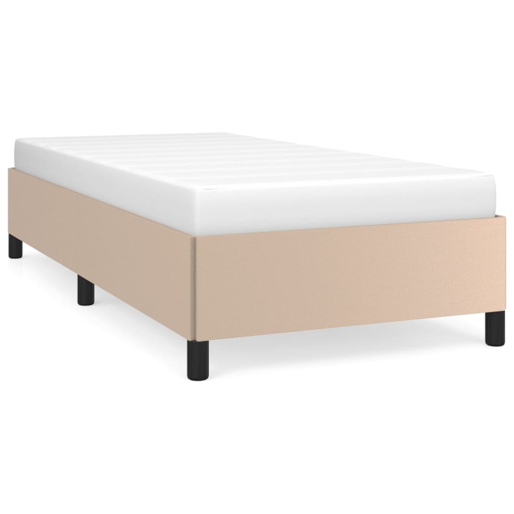sengeramme uden madras 80x200 cm kunstlæder cappuccinofarvet