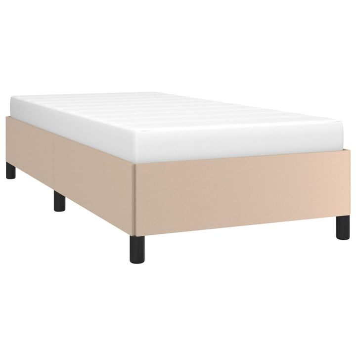 sengeramme uden madras 80x200 cm kunstlæder cappuccinofarvet