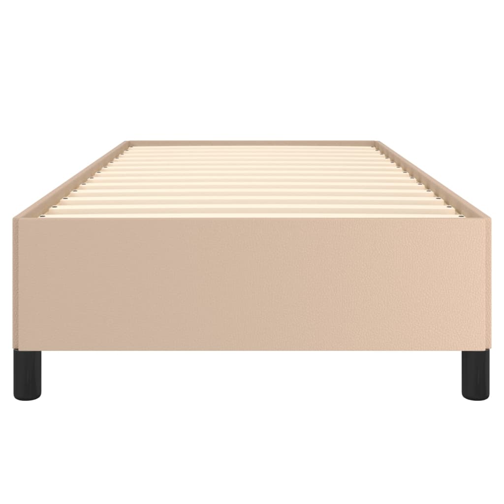 sengeramme uden madras 80x200 cm kunstlæder cappuccinofarvet