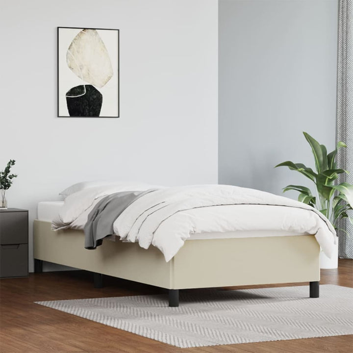sengeramme 90x190 cm kunstlæder brun