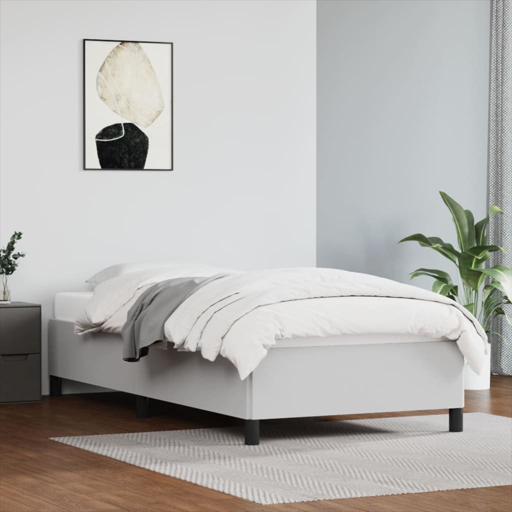 sengeramme uden madras 90x200 cm kunstlæder hvid