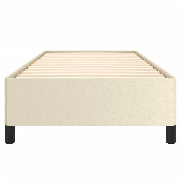 sengeramme 90x200 cm kunstlæder cremefarvet