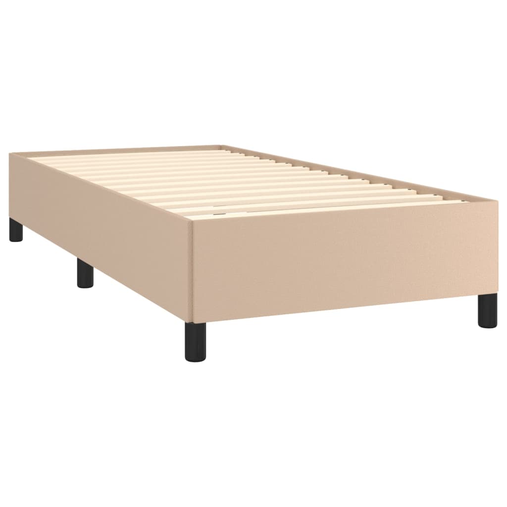 sengeramme uden madras 90x200 cm kunstlæder cappuccinofarvet