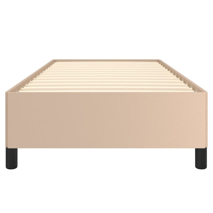 sengeramme uden madras 90x200 cm kunstlæder cappuccinofarvet