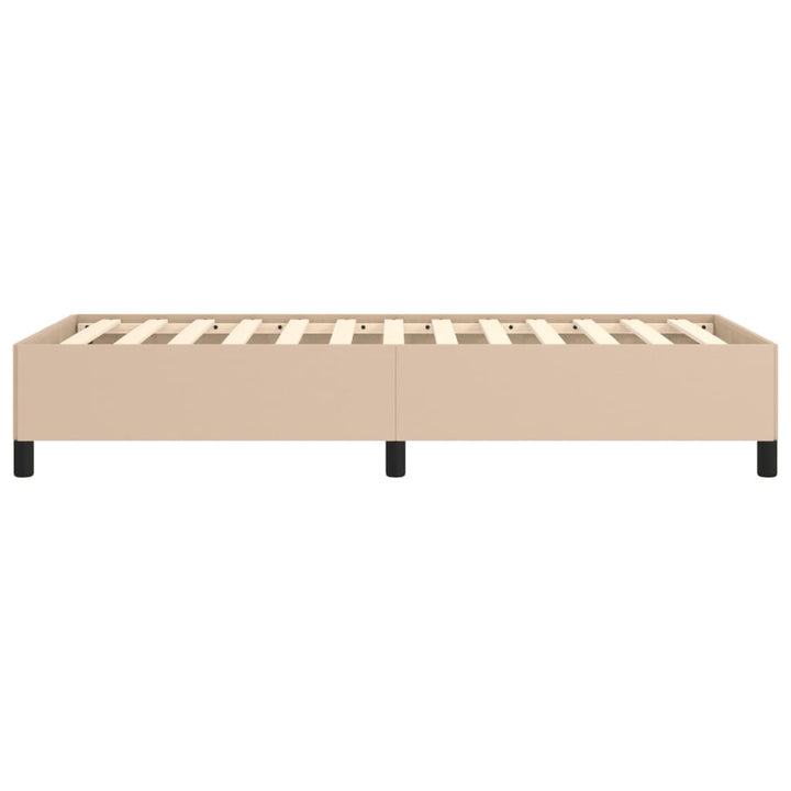 sengeramme uden madras 100x200 cm kunstlæder cappuccinofarvet