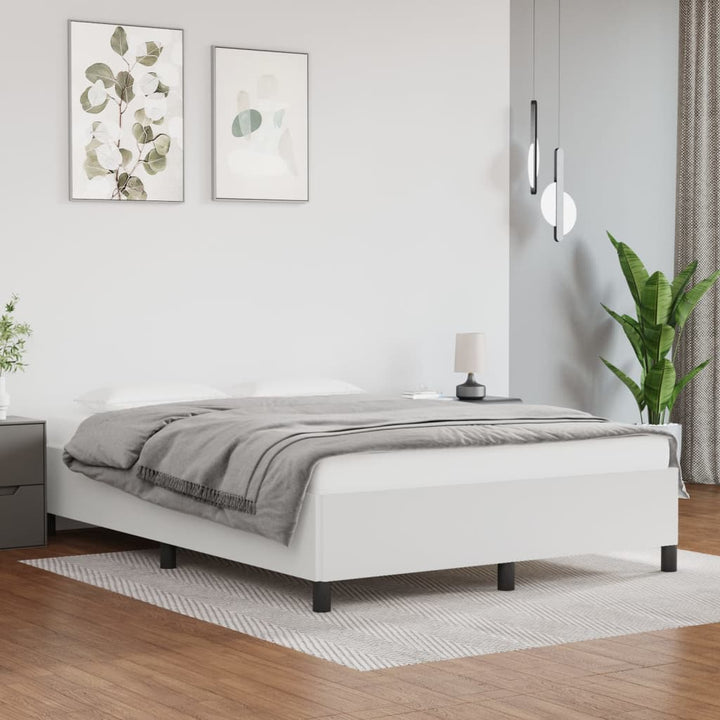 sengeramme 140x200 cm kunstlæder hvid