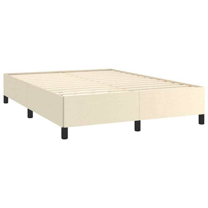 sengeramme 140x200 cm kunstlæder cremefarvet