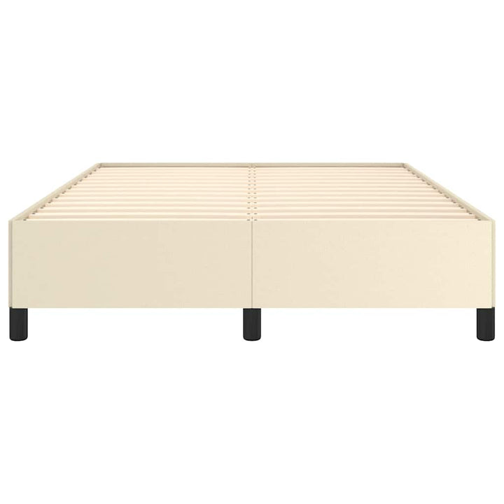 sengeramme 140x200 cm kunstlæder cremefarvet