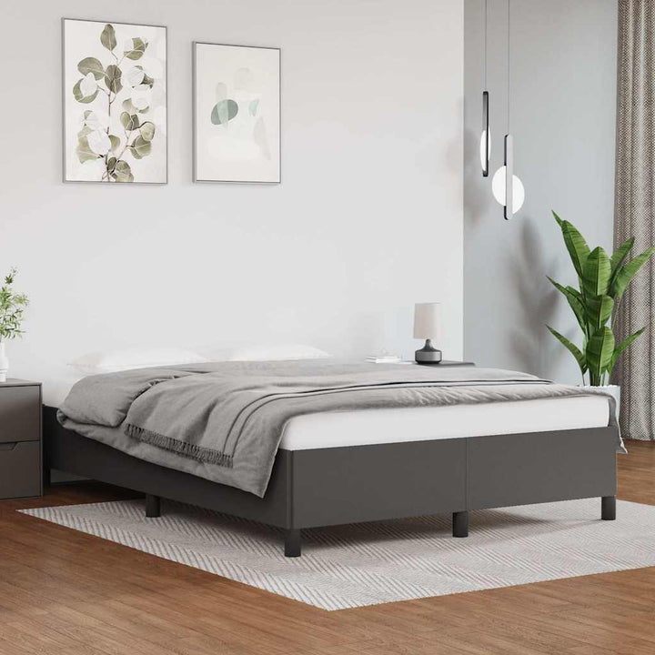sengeramme uden madras 140x200 cm kunstlæder grå