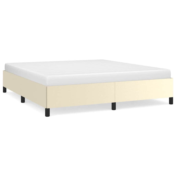 sengeramme uden madras 160x200 cm kunstlæder cremefarvet