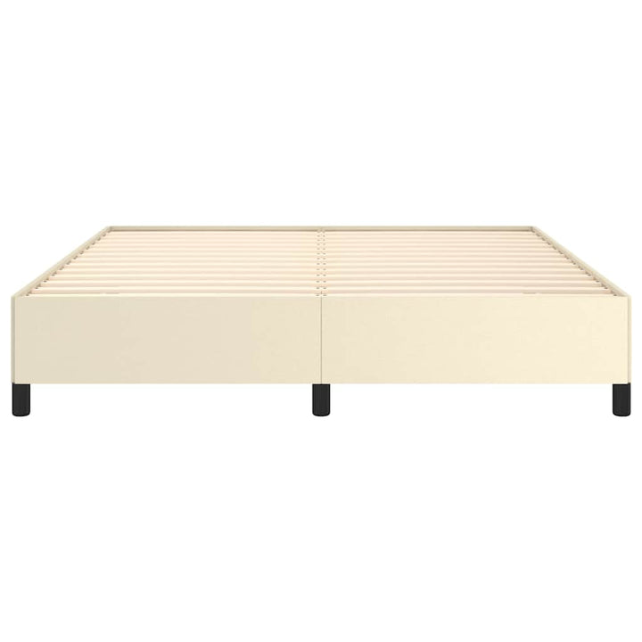 sengeramme uden madras 160x200 cm kunstlæder cremefarvet