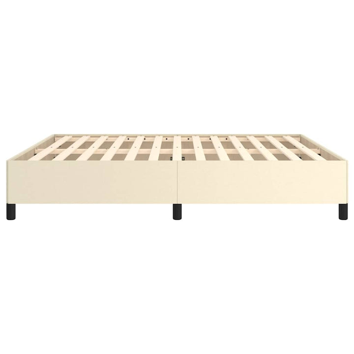 sengeramme uden madras 160x200 cm kunstlæder cremefarvet