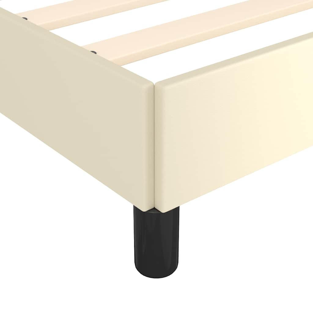 sengeramme uden madras 160x200 cm kunstlæder cremefarvet