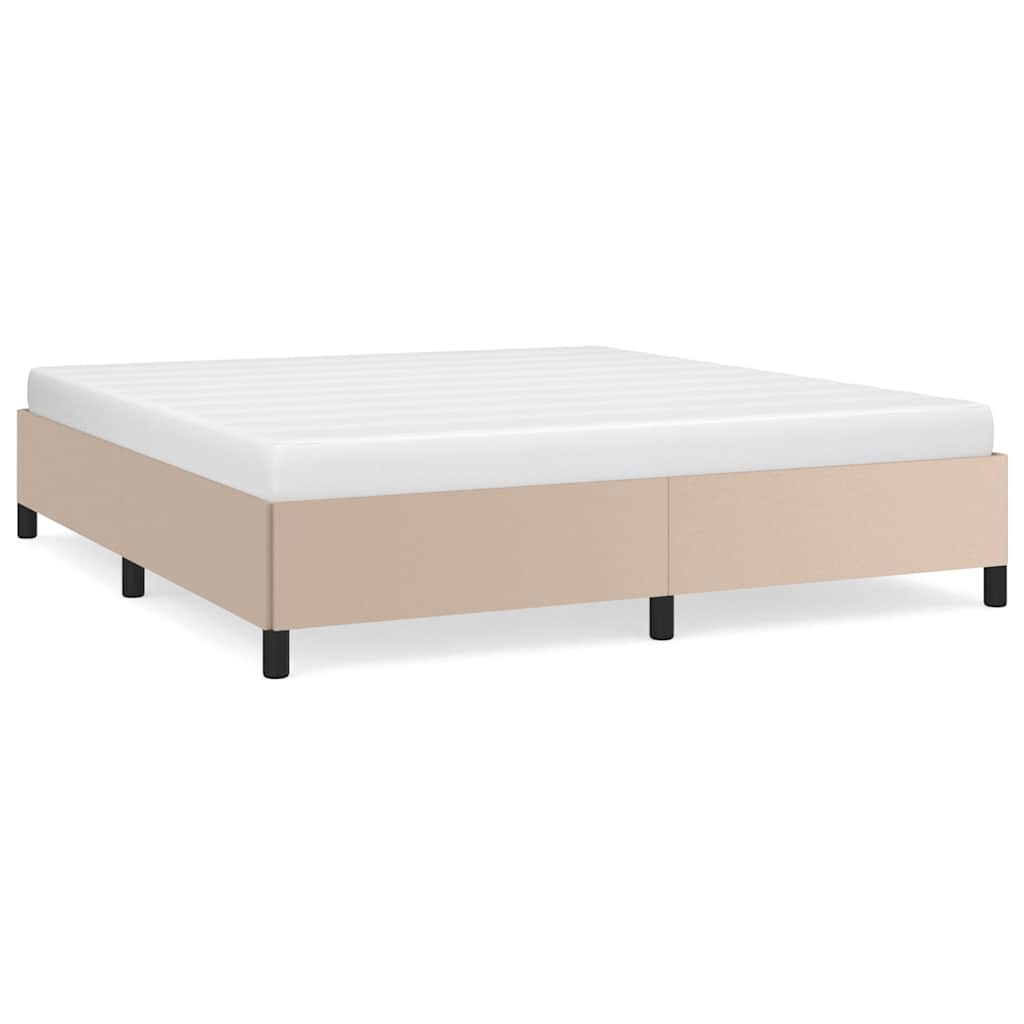 sengeramme uden madras 160x200 cm kunstlæder cappuccinofarvet