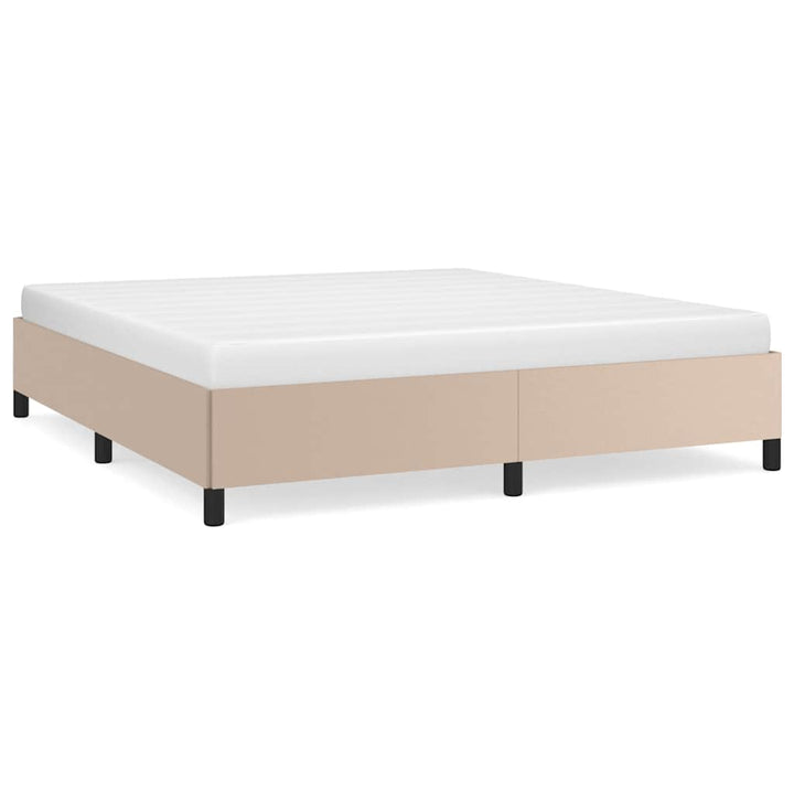 sengeramme uden madras 160x200 cm kunstlæder cappuccinofarvet
