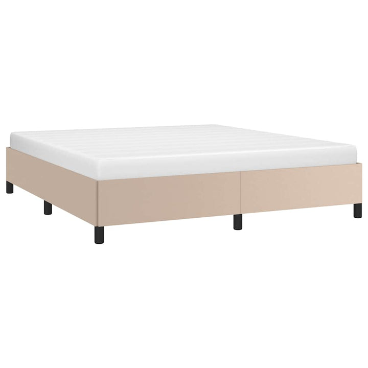 sengeramme uden madras 160x200 cm kunstlæder cappuccinofarvet