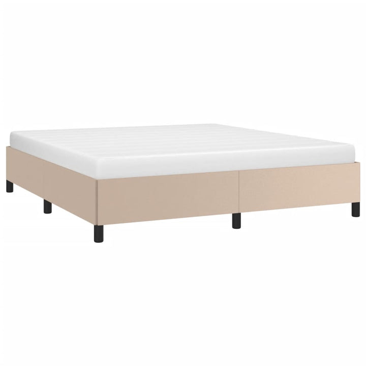 sengeramme uden madras 160x200 cm kunstlæder cappuccinofarvet