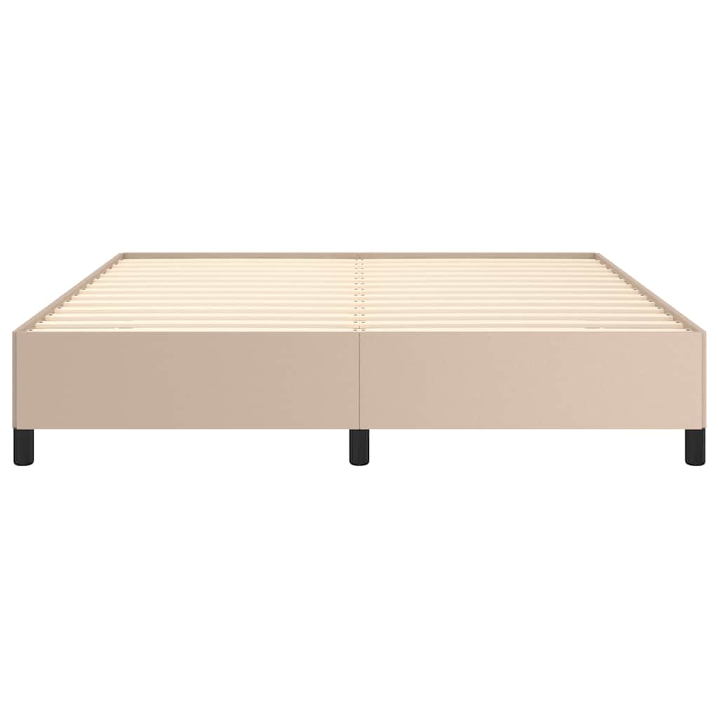 sengeramme uden madras 160x200 cm kunstlæder cappuccinofarvet