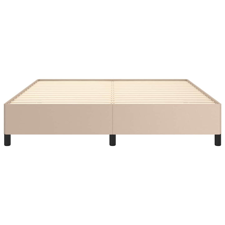 sengeramme uden madras 160x200 cm kunstlæder cappuccinofarvet