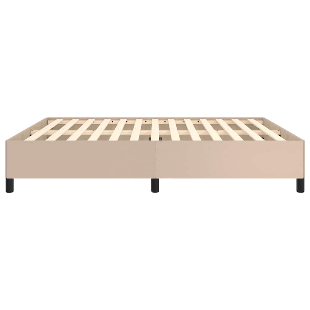 sengeramme uden madras 160x200 cm kunstlæder cappuccinofarvet