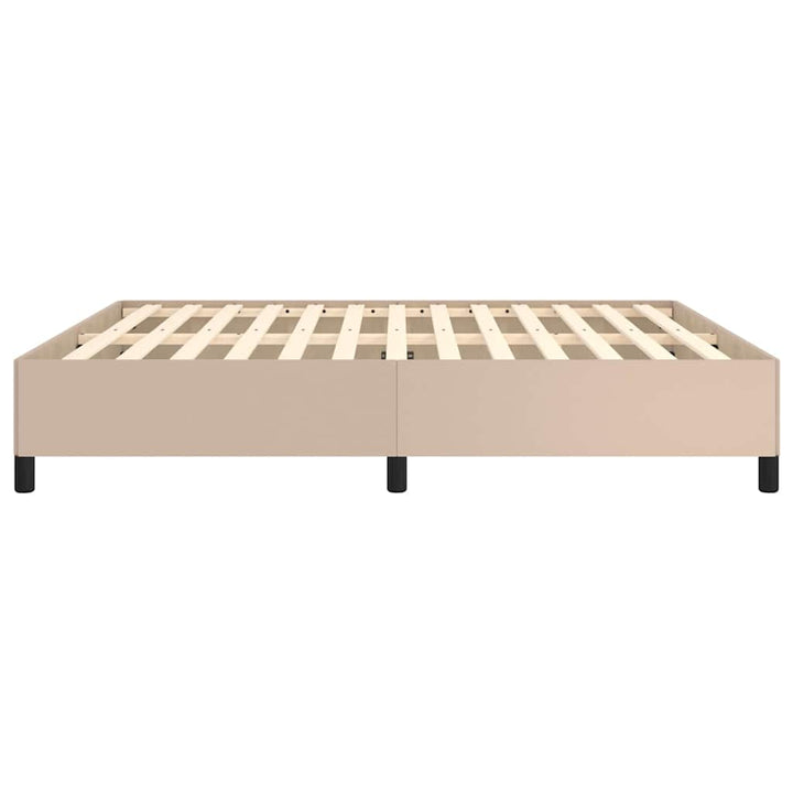 sengeramme uden madras 160x200 cm kunstlæder cappuccinofarvet