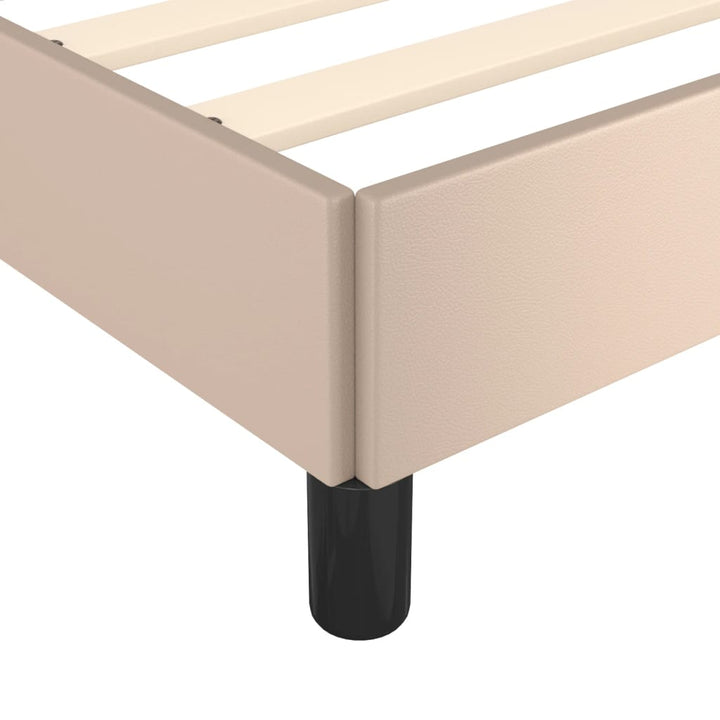 sengeramme uden madras 160x200 cm kunstlæder cappuccinofarvet