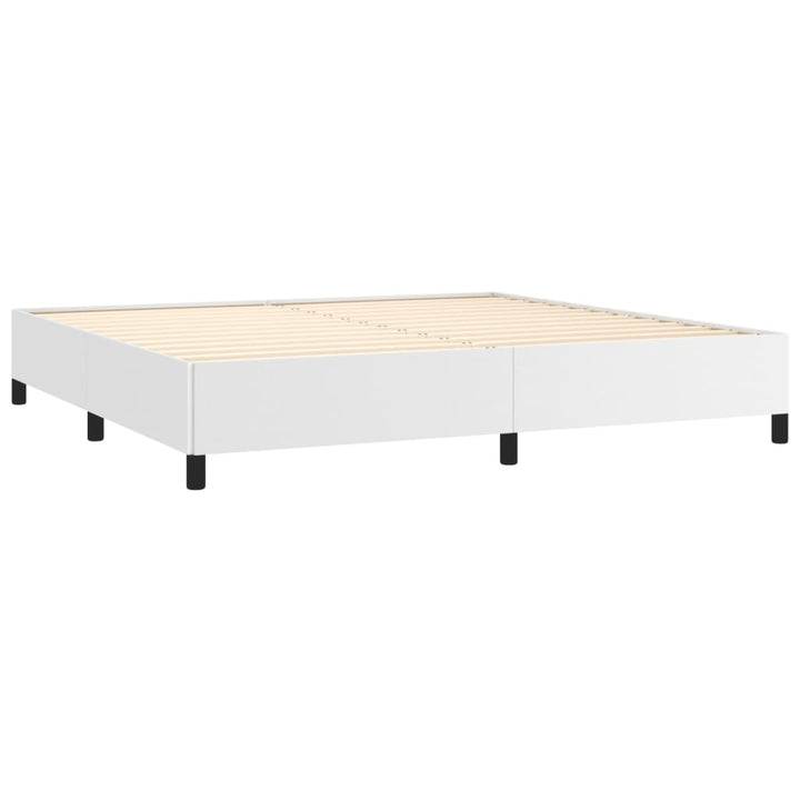 sengeramme 200x200 cm kunstlæder hvid