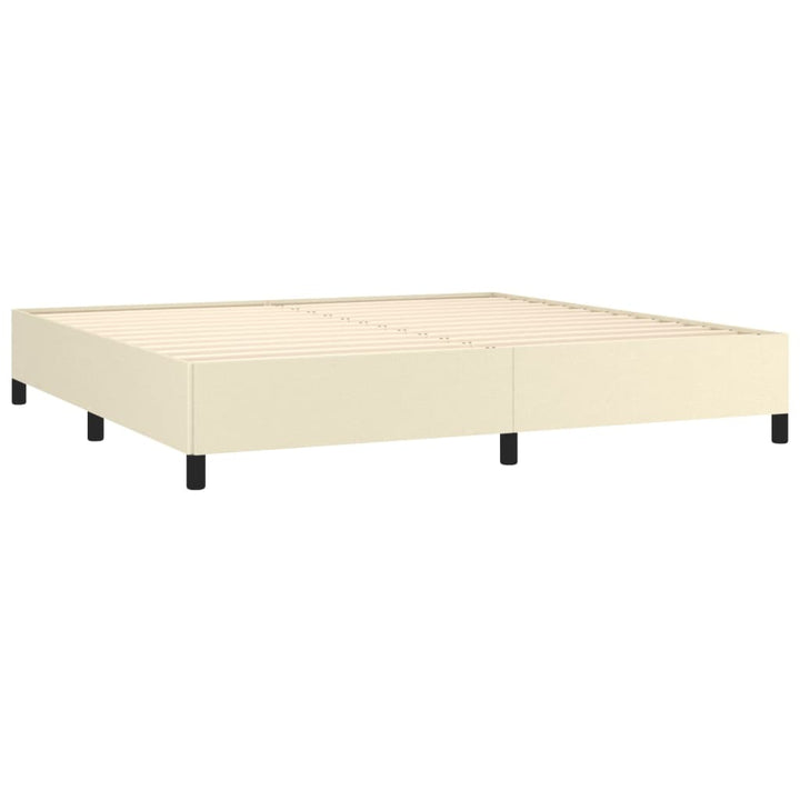 sengeramme 200x200 cm kunstlæder cremefarvet
