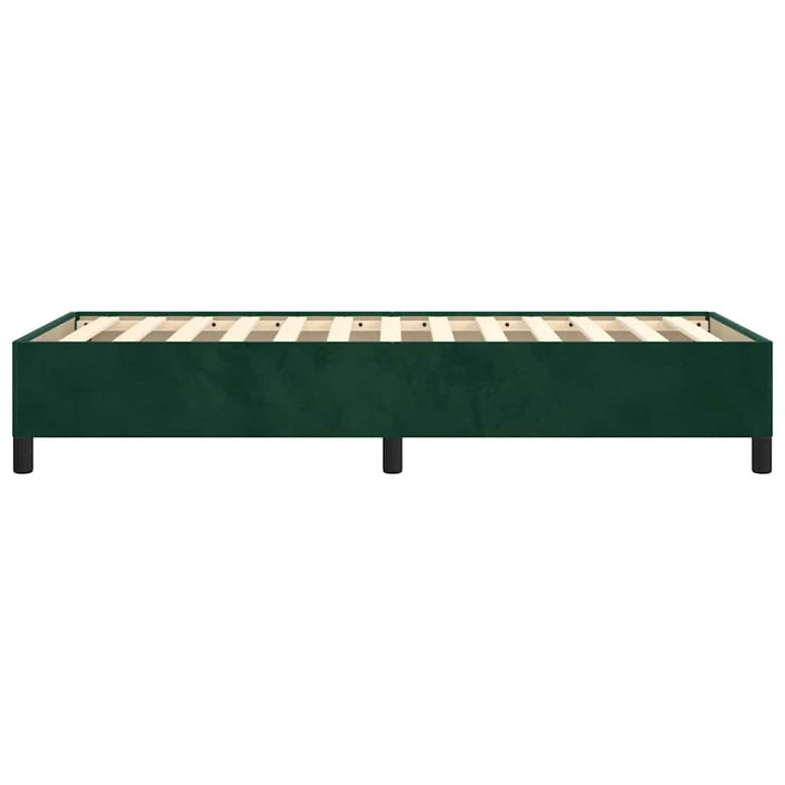 Sengeramme uden madras Mørkegrøn 80x200 cm Fløjl