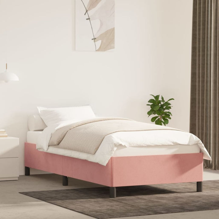 sengeramme uden madras 90x190 cm fløjl pink