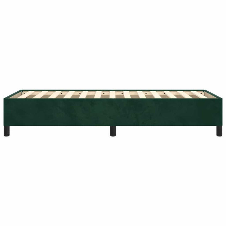 Sengeramme uden madras Mørkegrøn 90x200 cm Fløjl