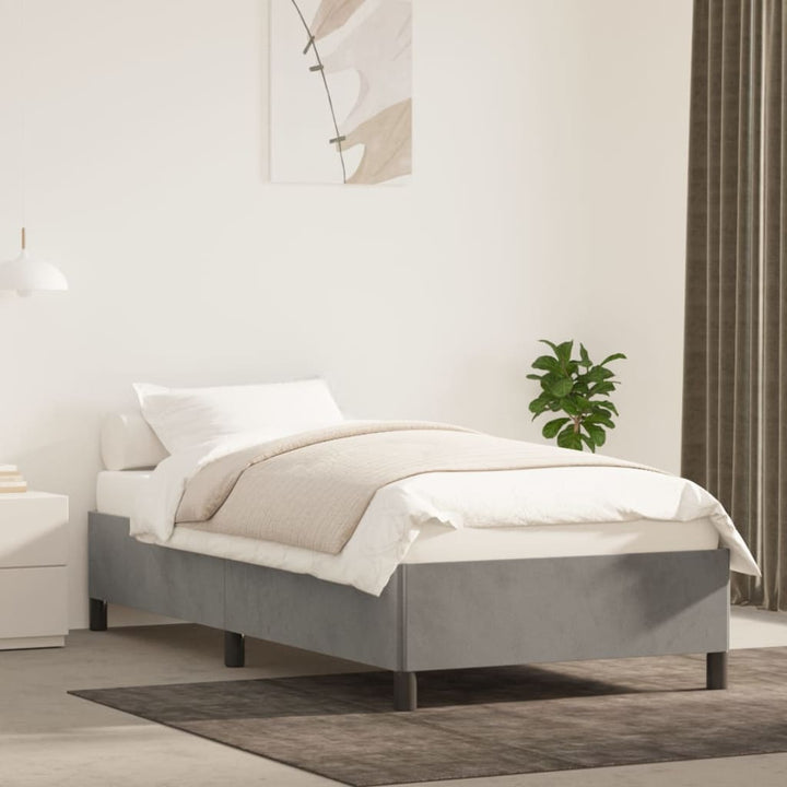 Sengeramme uden madras Lysegrå 100x200 cm Fløjl