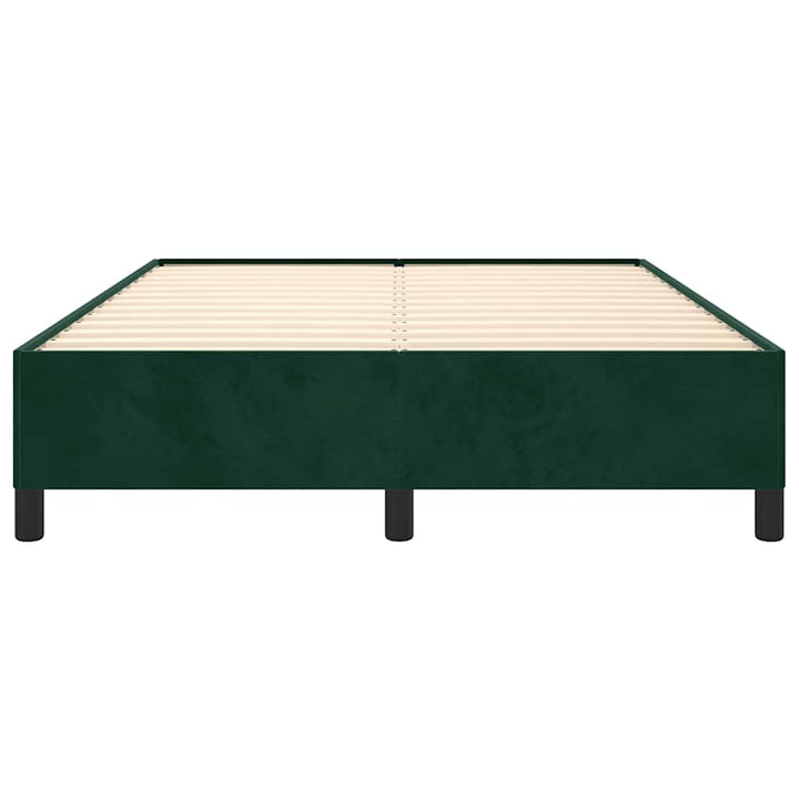 Sengeramme uden madras Mørkegrøn 140x190 cm Fløjl