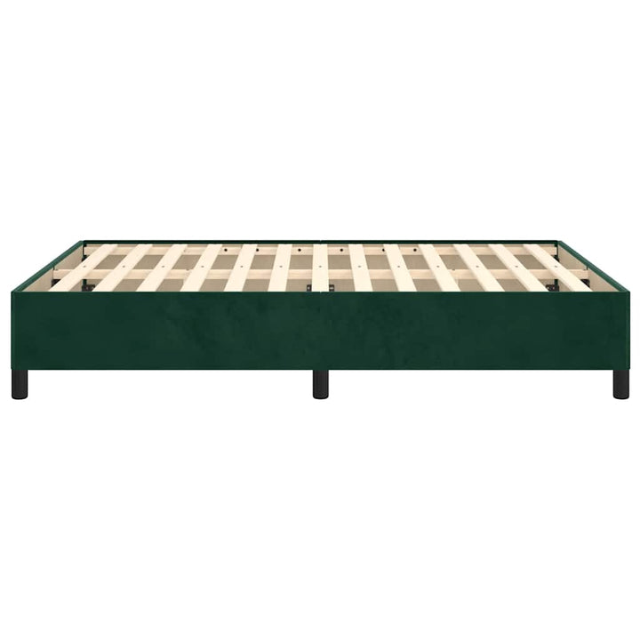 Sengeramme uden madras Mørkegrøn 140x190 cm Fløjl