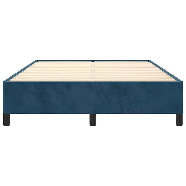 Sengeramme uden madras Mørkeblå 140x190 cm Fløjl