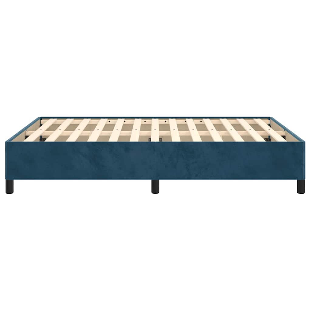 Sengeramme uden madras Mørkeblå 140x190 cm Fløjl