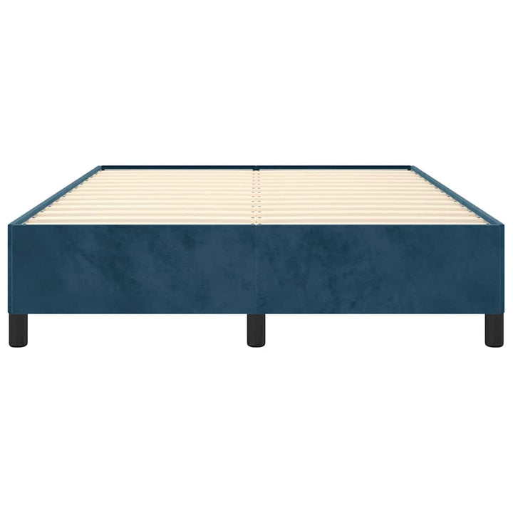 Sengeramme uden madras Mørkeblå 140x200 cm Fløjl