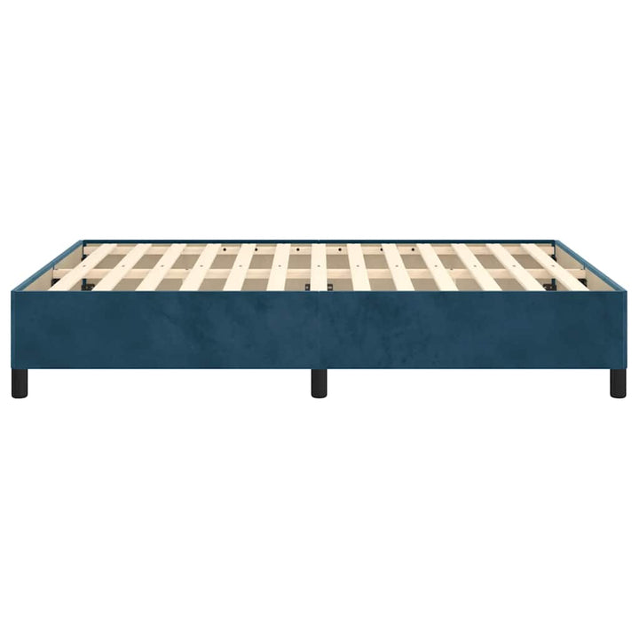Sengeramme uden madras Mørkeblå 140x200 cm Fløjl