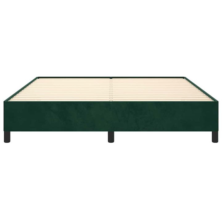 Sengeramme uden madras Mørkegrøn 180x200 cm Fløjl