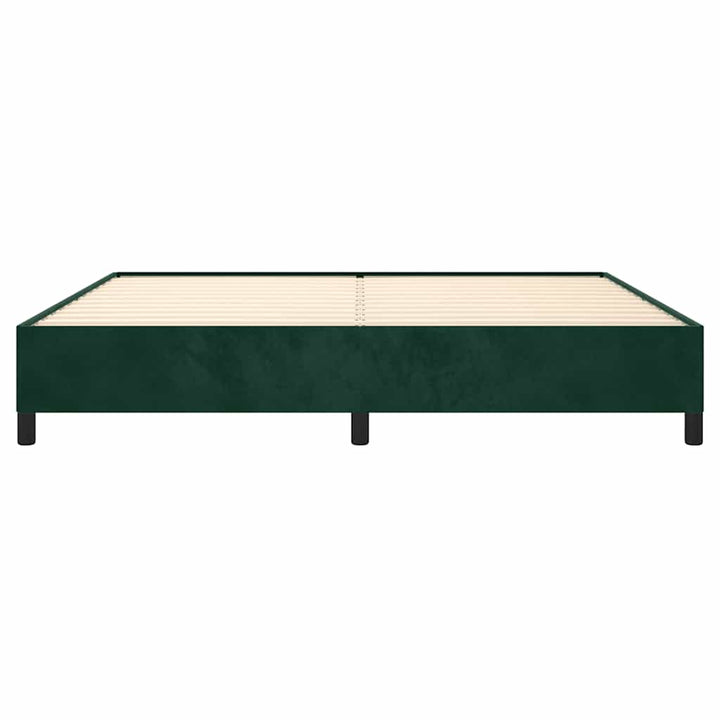 Sengeramme uden madras Mørkegrøn 200x200 cm Fløjl
